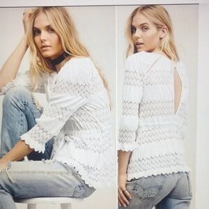 Free People Women’s Fire Island Open Knit Top Size Medium